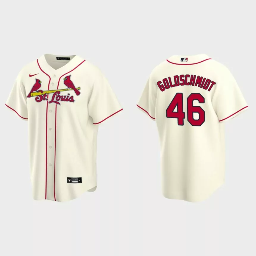 Men’s Paul Goldschmidt #46 St. Louis Cardinals Alternate Replica Jersey – Cream