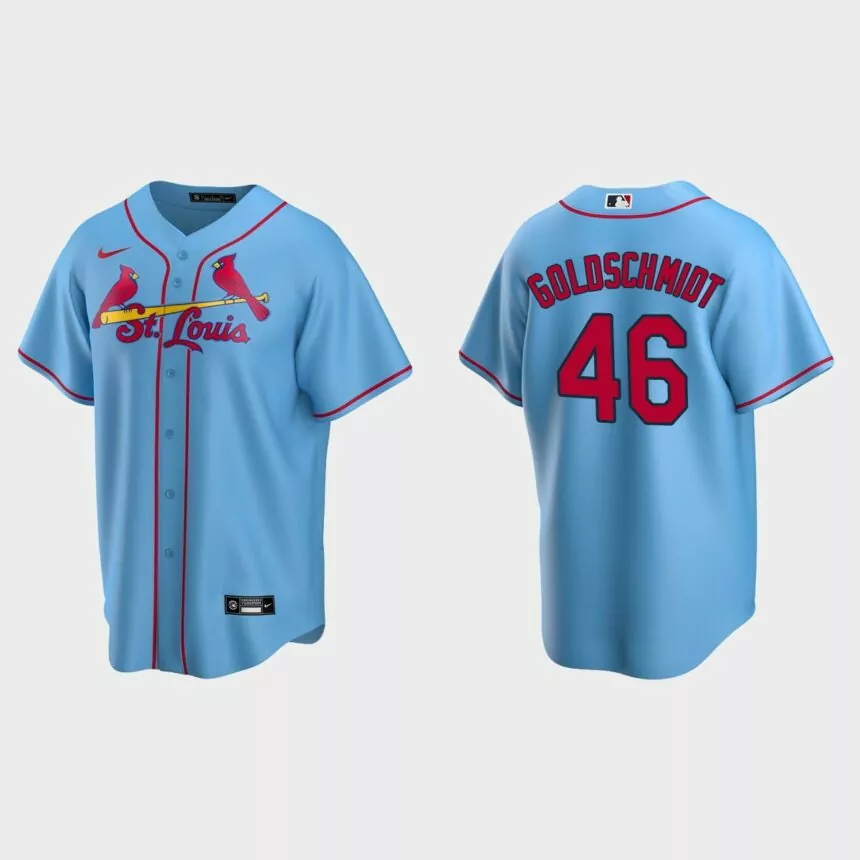Men’s Paul Goldschmidt #46 St. Louis Cardinals Alternate Replica Jersey – Light Blue