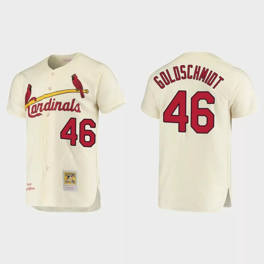 Men’s Paul Goldschmidt St. Louis Cardinals Cooperstown Collection Authentic Jersey – Cream