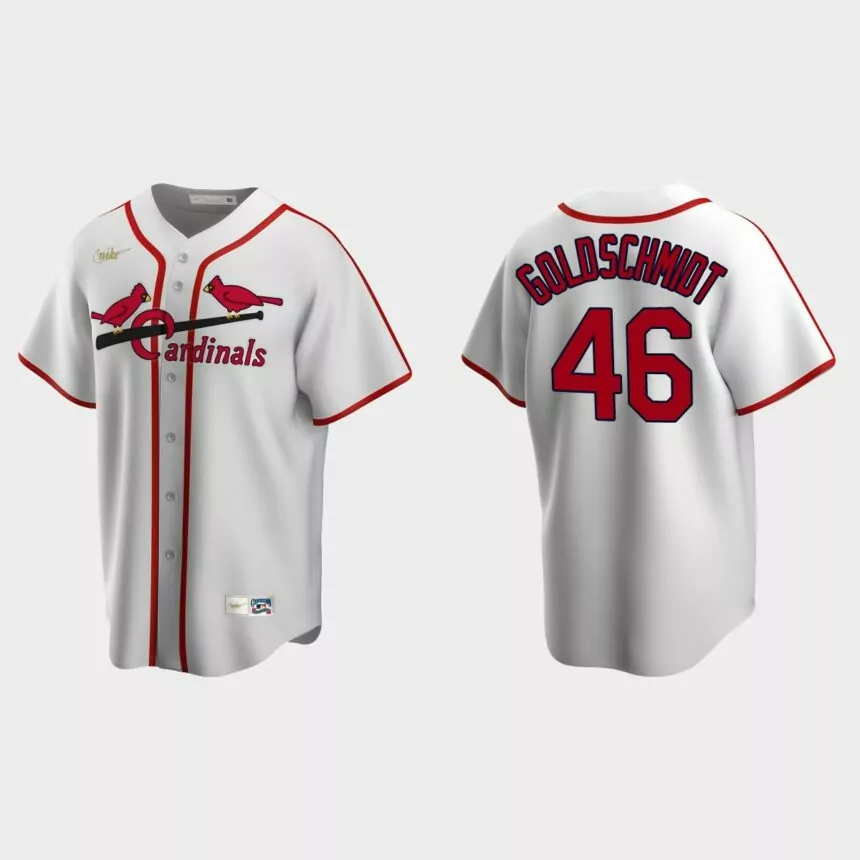 Men’s Paul Goldschmidt St. Louis Cardinals Cooperstown Collection Home Jersey – White