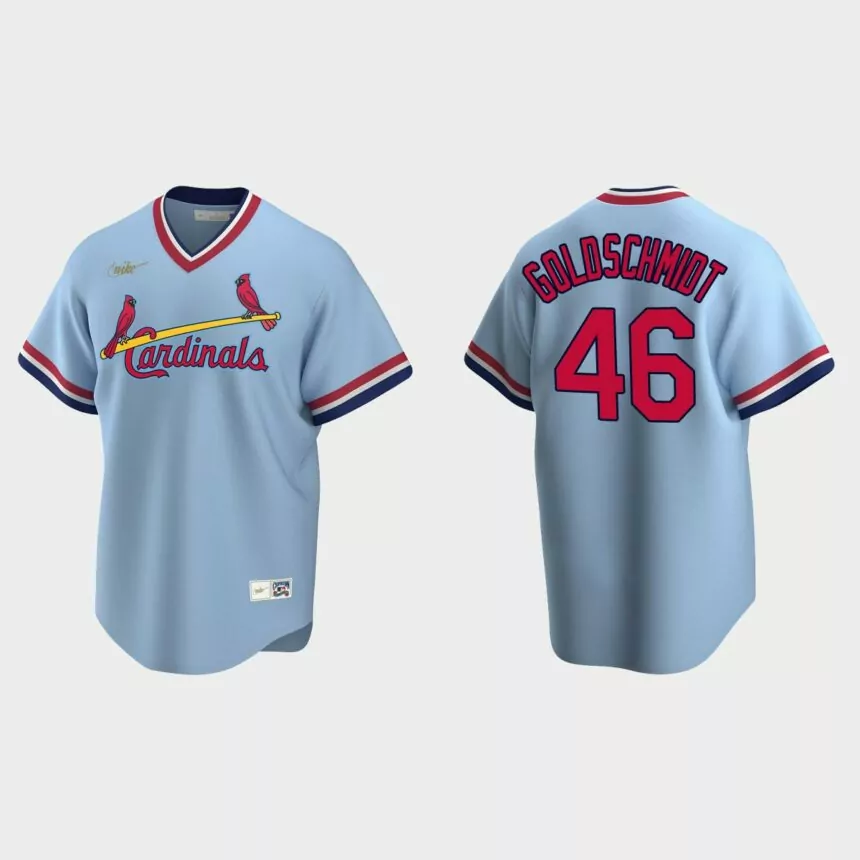 Men’s Paul Goldschmidt St. Louis Cardinals Cooperstown Collection Road Jersey – Light Blue