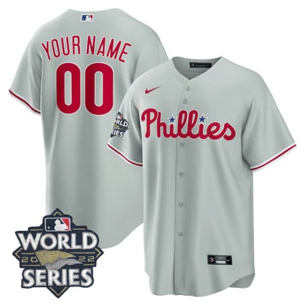 Men’s Philadelphia Phillies  2022 World Series Custom Jersey – All Stitched