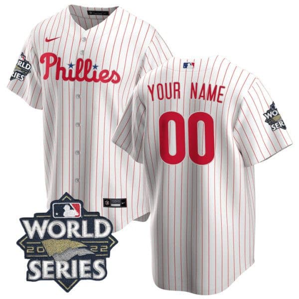 Men’s Philadelphia Phillies 2022 World Series Custom  Jersey – All Stitched