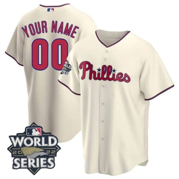 Men’s Philadelphia Phillies 2022 World Series Custom Jersey – All Stitched