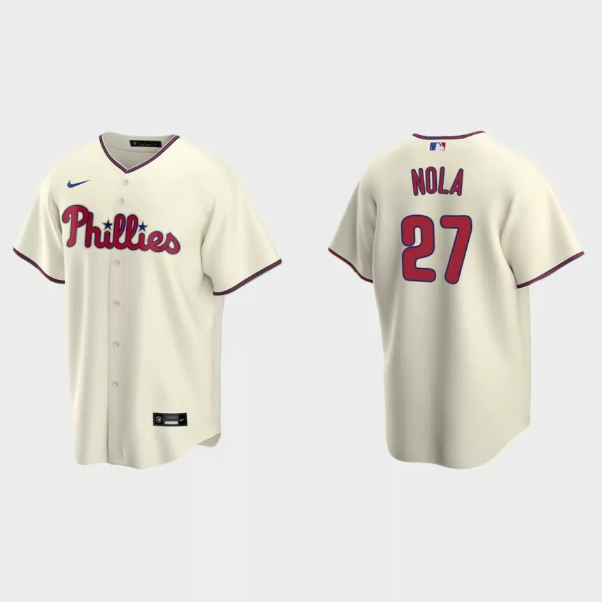 Men’s Philadelphia Phillies Aaron Nola Alternate Replica Jersey – Cream