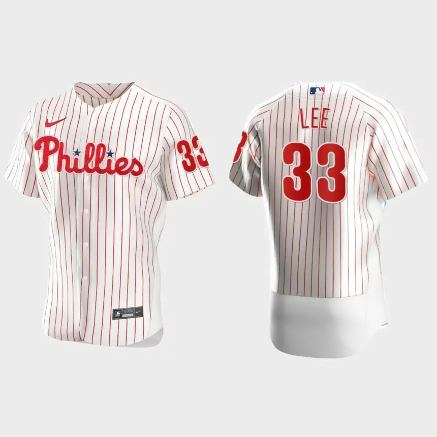 Men’s Philadelphia Phillies Cliff Lee White Authentic Retired Player Jersey