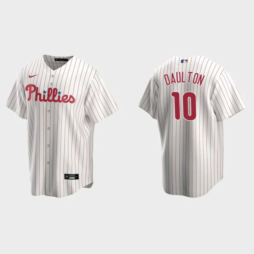 Men’s Philadelphia Phillies Darren Daulton White Replica Retired Player Jersey