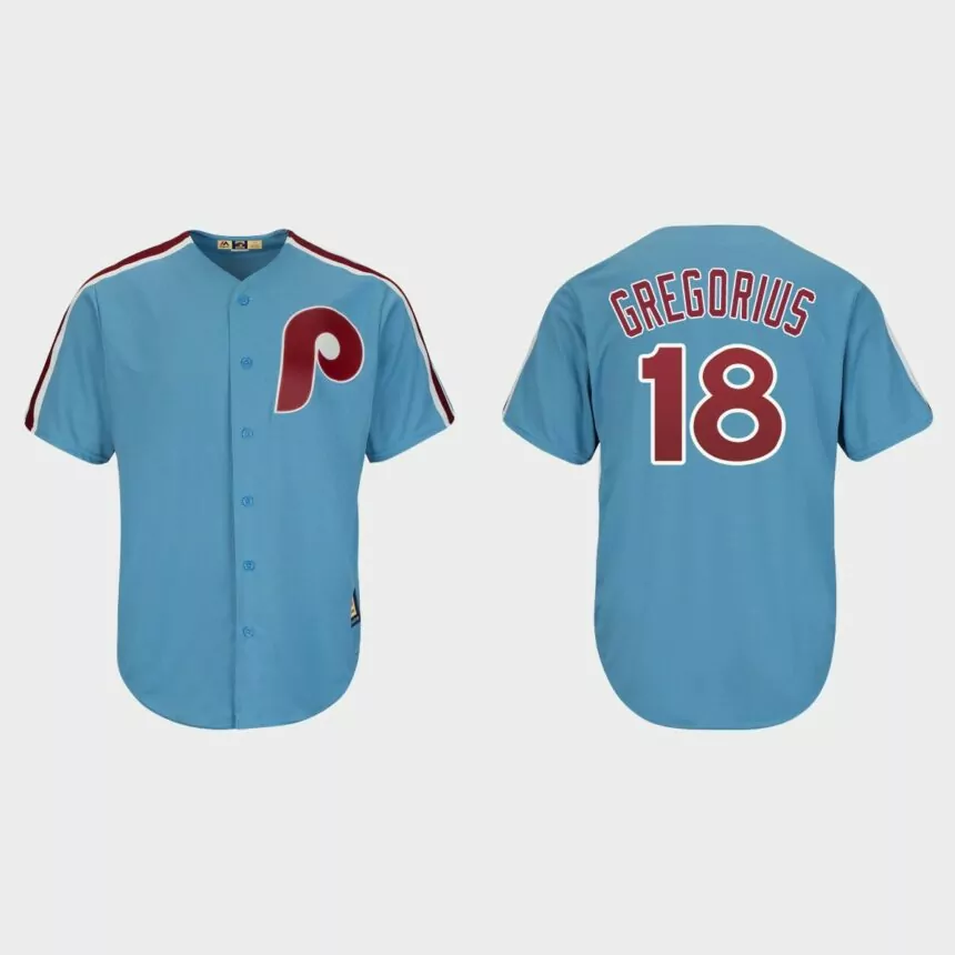 Men’s Philadelphia Phillies Didi Gregorius Light Blue Cooperstown Player Cool Base Jersey