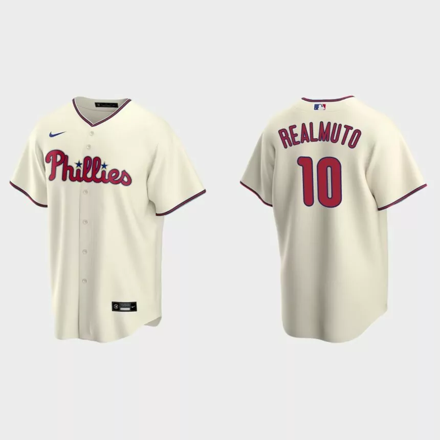 Men’s Philadelphia Phillies J.T. Realmuto Alternate Replica Jersey – Cream