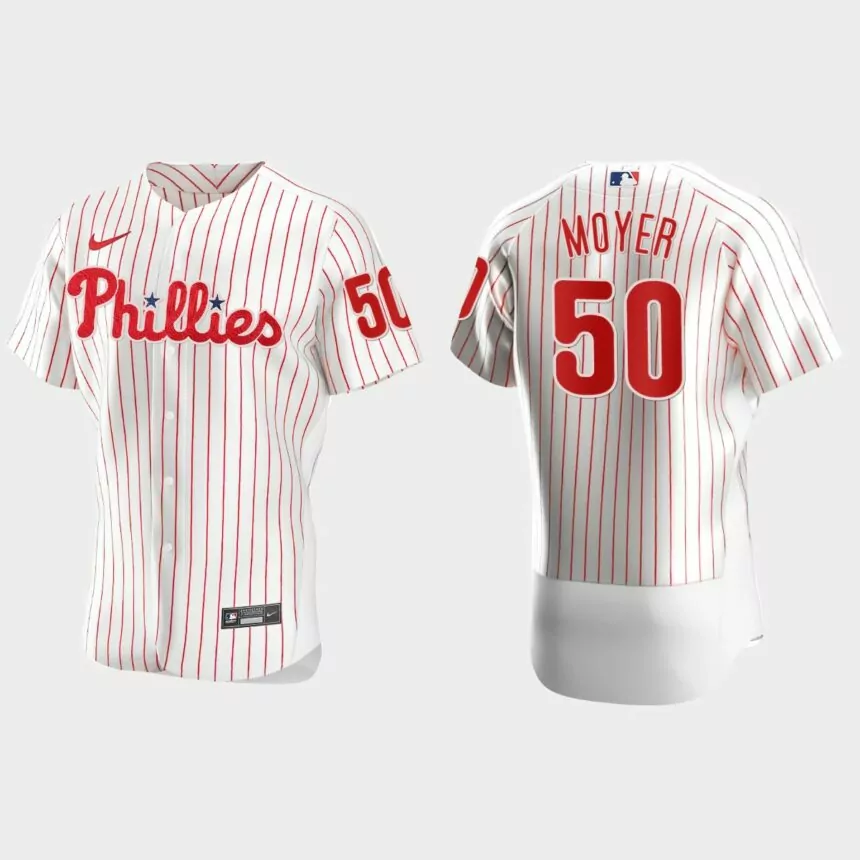 Men’s Philadelphia Phillies Jamie Moyer White Authentic Retired Player Jersey