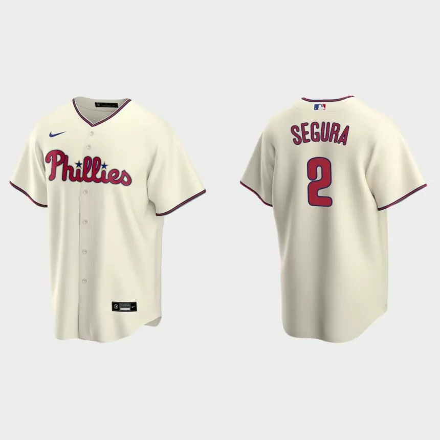 Men’s Philadelphia Phillies Jean Segura Alternate Replica Jersey – Cream