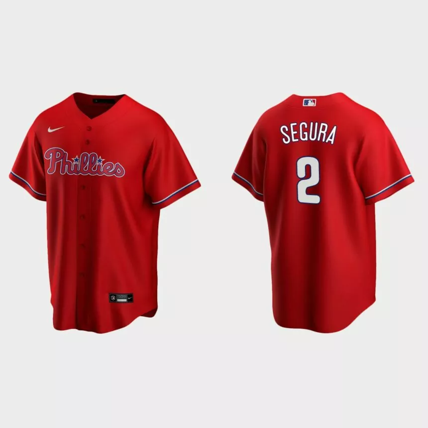 Men’s Philadelphia Phillies Jean Segura Alternate Replica Jersey – Red