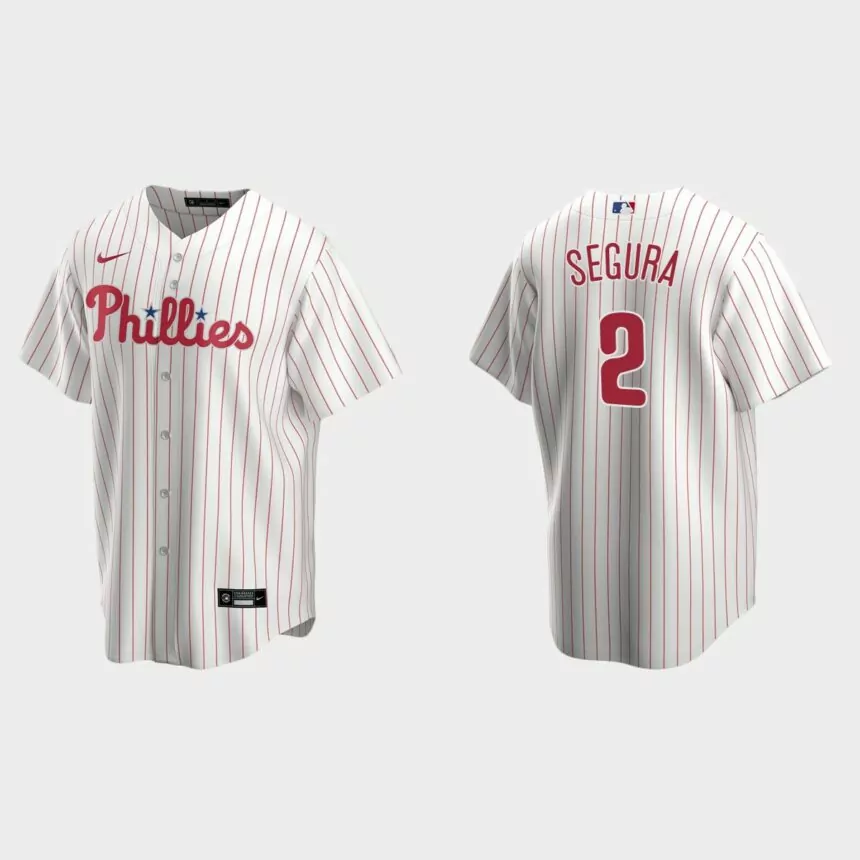 Men’s Philadelphia Phillies Jean Segura Home Replica Jersey – White