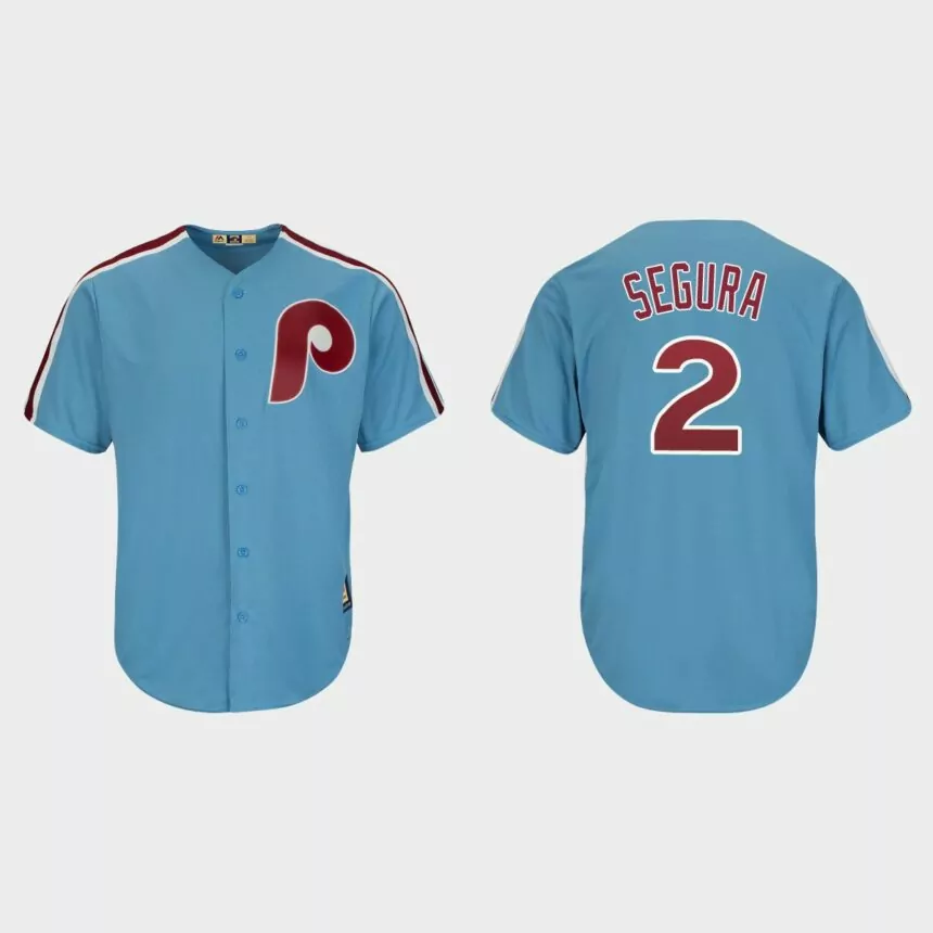 Men’s Philadelphia Phillies Jean Segura Light Blue Cooperstown Player Cool Base Jersey