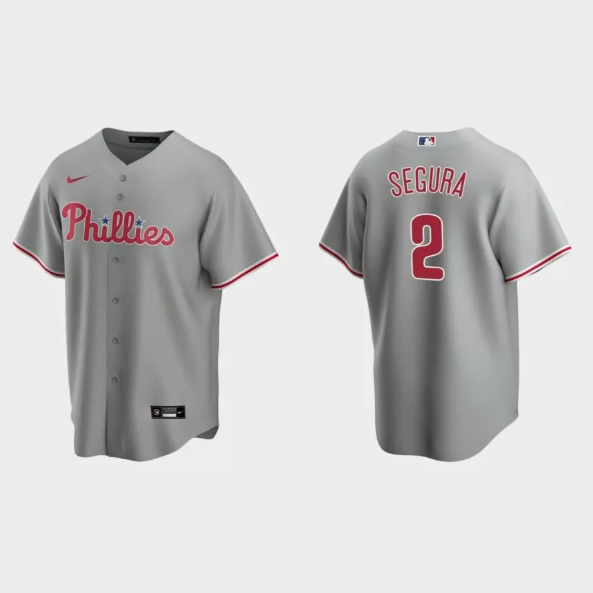 Men’s Philadelphia Phillies Jean Segura Road Replica Jersey – Gray