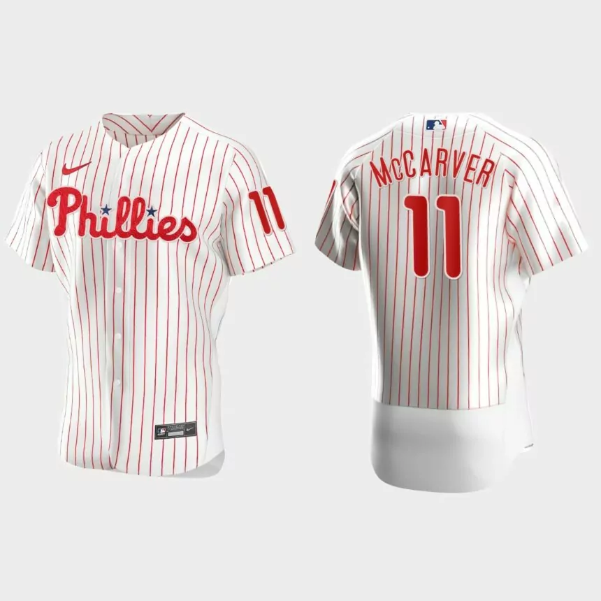 Men’s Philadelphia Phillies Tim McCarver White Authentic Retired Player Jersey