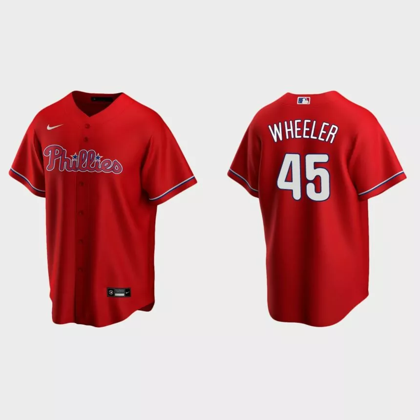 Men’s Philadelphia Phillies Zack Wheeler Alternate Replica Jersey – Red