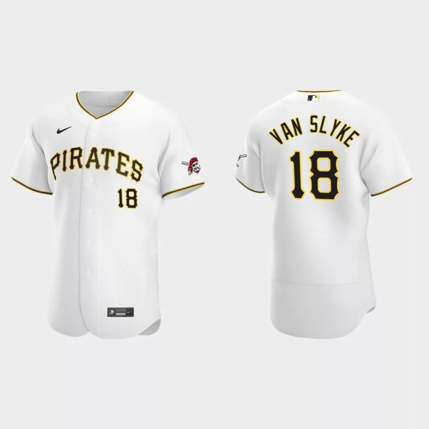 Men’s Pittsburgh Pirates Andy Van Slyke White Authentic Retired Player Jersey