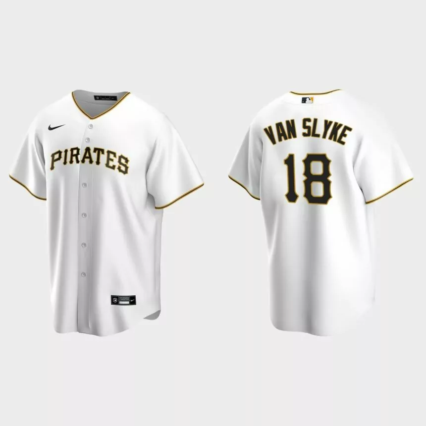 Men’s Pittsburgh Pirates Andy Van Slyke White Replica Retired Player Jersey