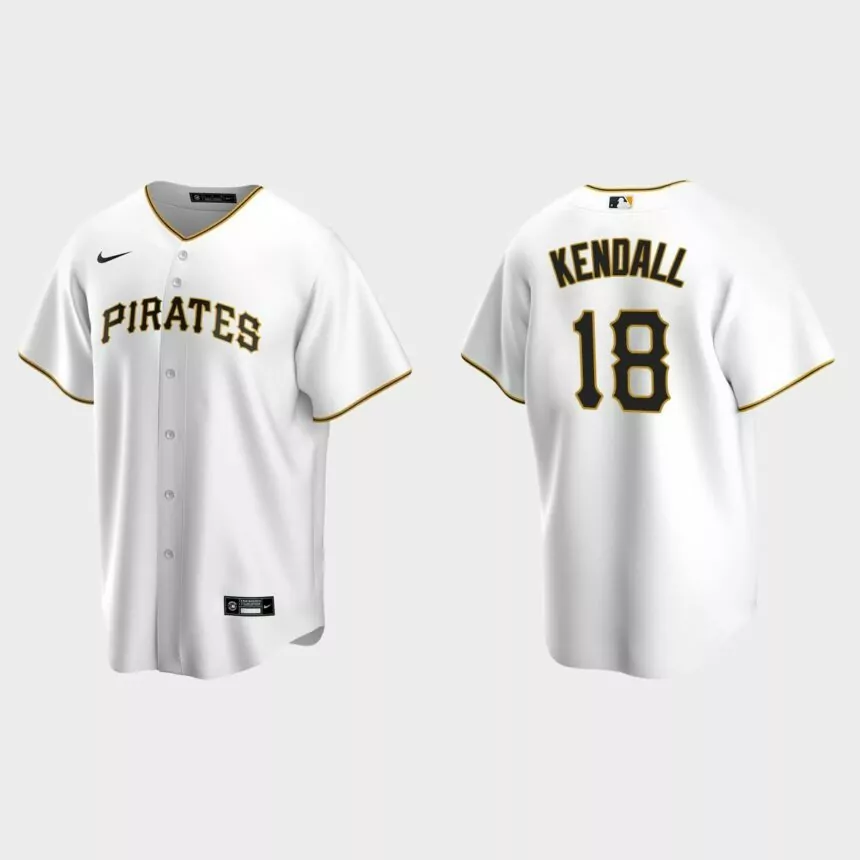Men’s Pittsburgh Pirates Jason Kendall White Replica Retired Player Jersey
