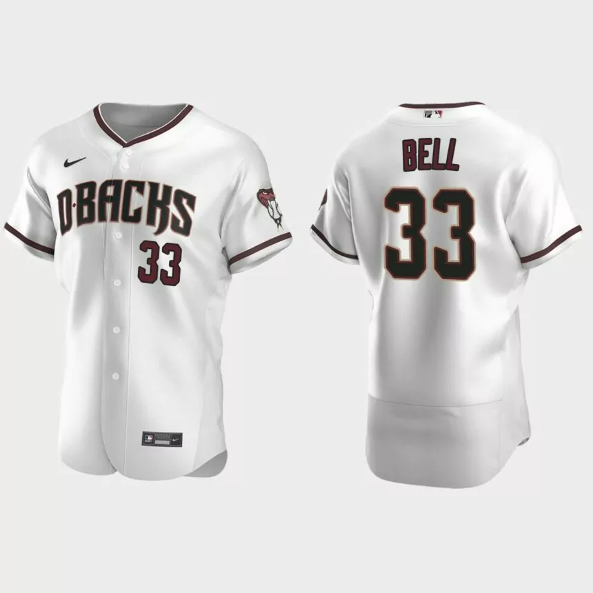 Men’s Pittsburgh Pirates Jay Bell White Authentic Retired Player Jersey