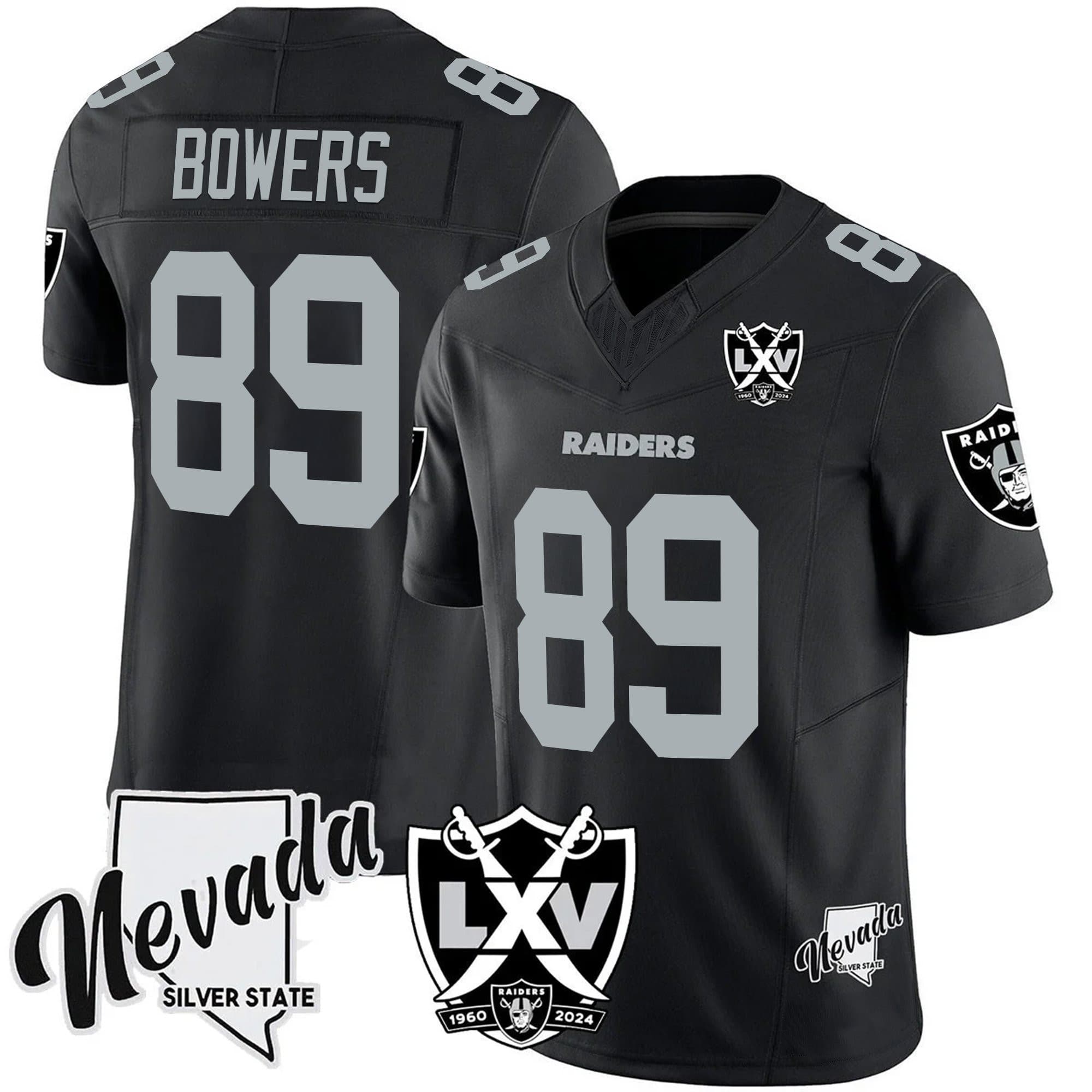 Men’s Raiders 2025 Vapor Limited Jersey – 65th Anniversary V2 – All Stitched Brock Bowers  89