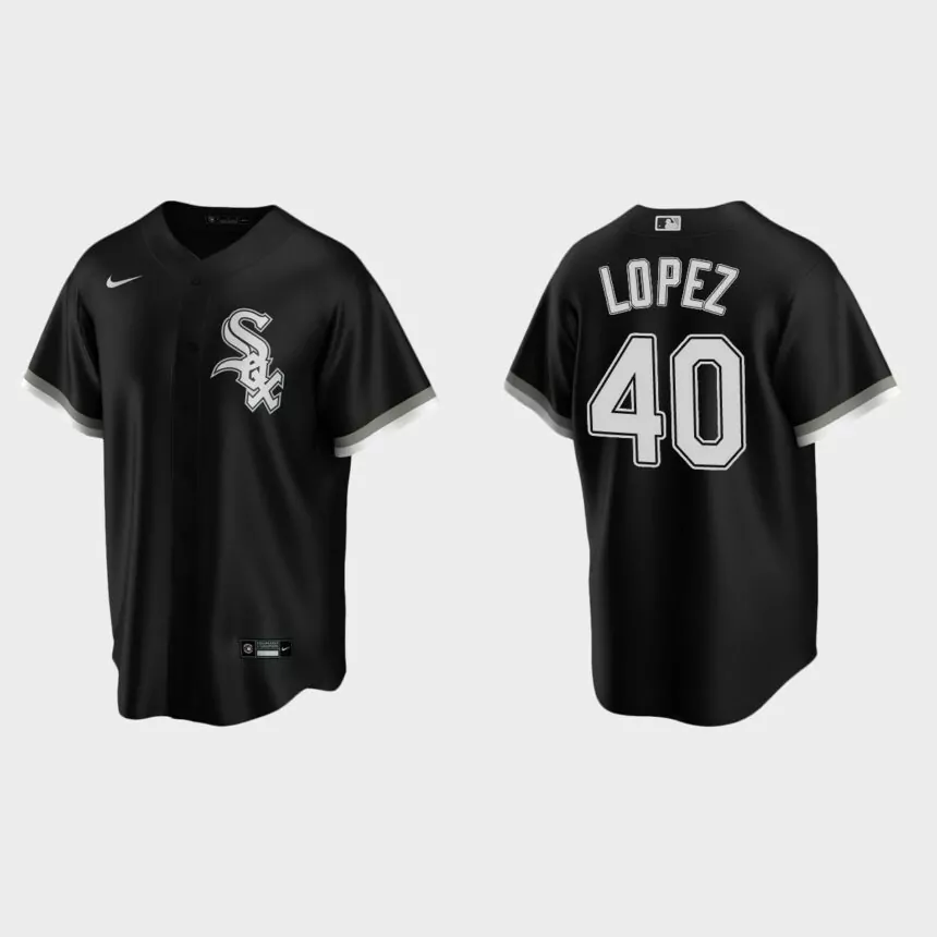 Men’s Reynaldo Lopez Chicago White Sox Alternate Replica Jersey – Black