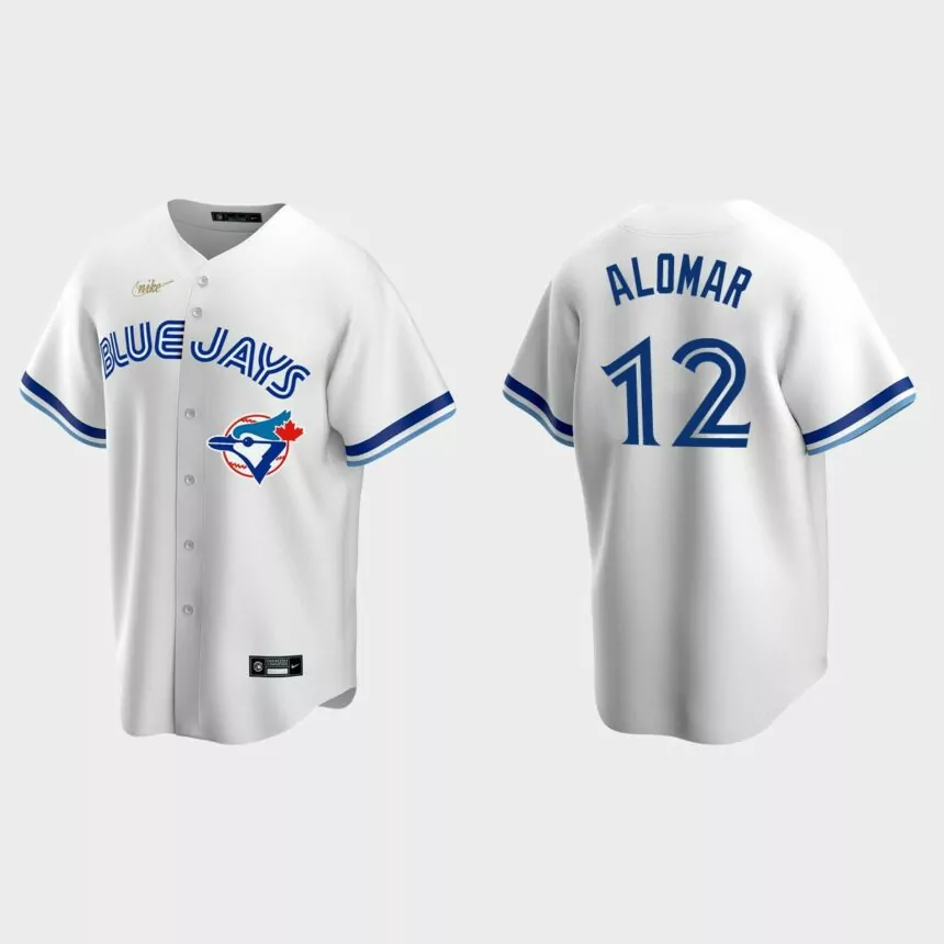Men’s Roberto Alomar Toronto Blue Jays Cooperstown Collection Home Jersey – White