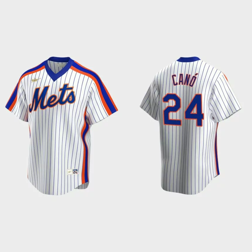 Men’s Robinson Cano New York Mets Cooperstown Collection Home Jersey – White