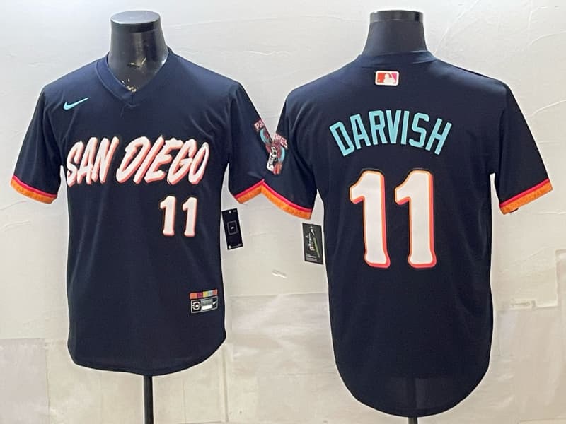 Men’s San Diego Padres  Limited Jersey – All Stitched  11 DARVISH