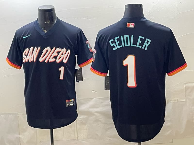 Men’s San Diego Padres  Limited Jersey – All Stitched  1SEIDLER
