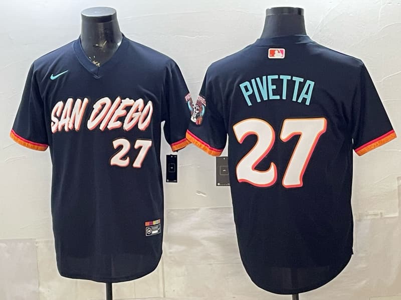 Men’s San Diego Padres  Limited Jersey – All Stitched  27 PIVETTA