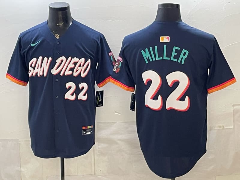 Men’s San Diego Padres  Limited Jersey – All Stitched 22 Miller