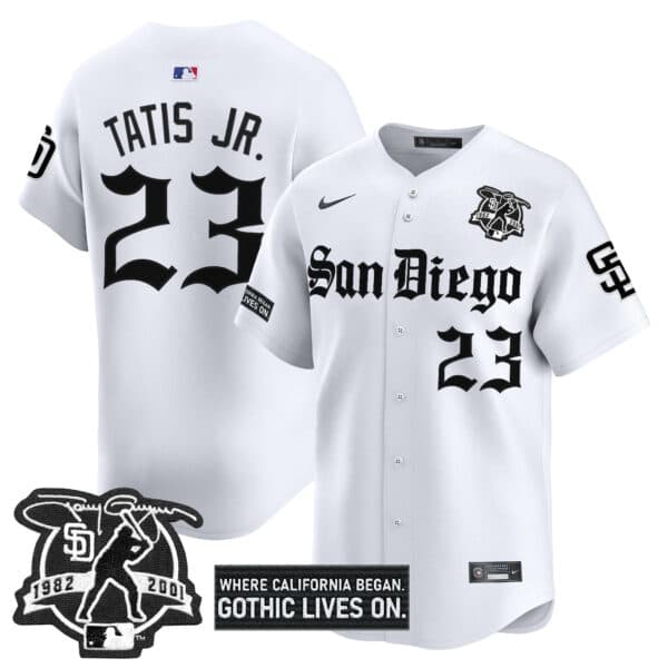 Men’s San Diego Padres ‘Gothic Edition’ Vapor Premier Limited Jersey – All Stitched Fernando Tatis Jr. #   23
