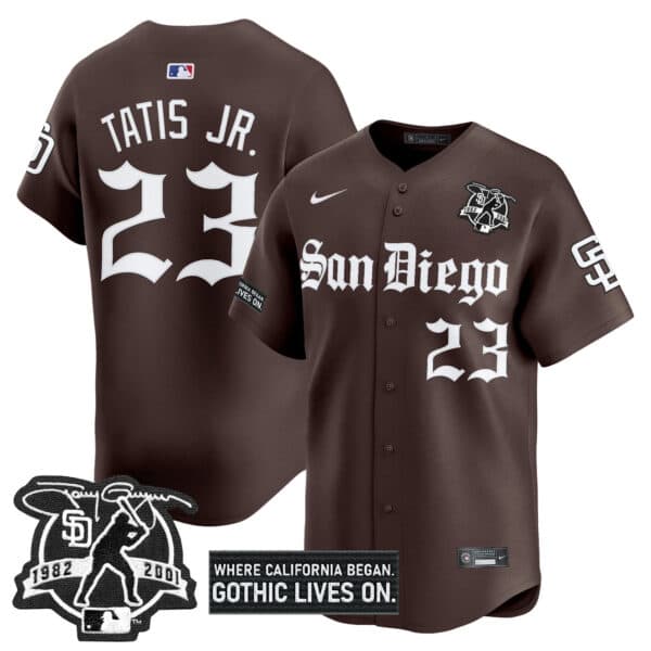 Men’s San Diego Padres ‘Gothic Edition’ Vapor Premier Limited Jersey – All Stitched Fernando Tatis Jr.23