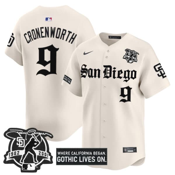 Men’s San Diego Padres ‘Gothic Edition’ Vapor Premier Limited Jersey – All Stitched Jake Cronenworth #9