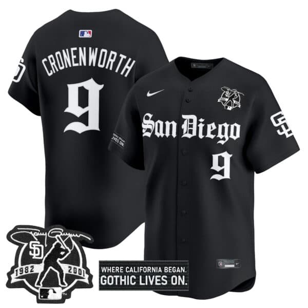 Men’s San Diego Padres ‘Gothic Edition’ Vapor Premier Limited Jersey – All Stitched Jake Cronenworth