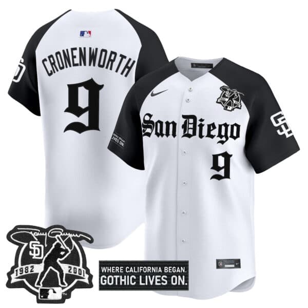 Men’s San Diego Padres ‘Gothic Edition’ Vapor Premier Limited Jersey – All Stitched Jake Cronenworth 9