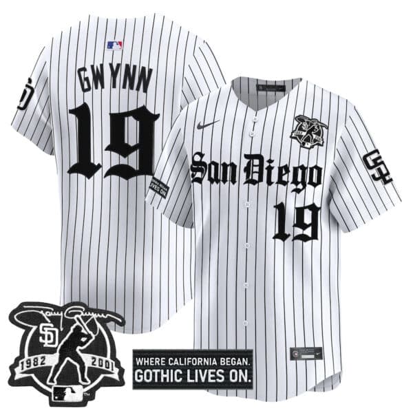 Men’s San Diego Padres ‘Gothic Edition’ Vapor Premier Limited Jersey – All Stitched Tony Gwynn # 19