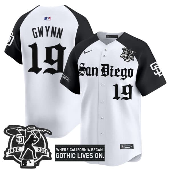 Men’s San Diego Padres ‘Gothic Edition’ Vapor Premier Limited Jersey – All Stitched Tony Gwynn 19