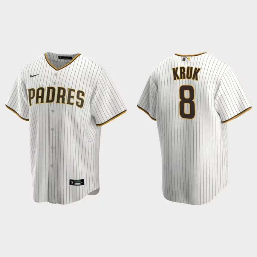 Men’s San Diego Padres John Kruk White Brown Replica Retired Player Jersey