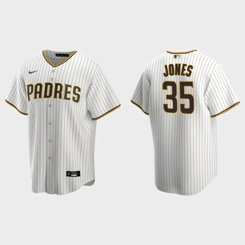 Men’s San Diego Padres Randy Jones White Brown Replica Retired Player Jersey