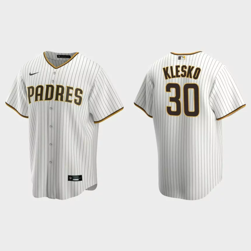 Men’s San Diego Padres Ryan Klesko White Brown Replica Retired Player Jersey