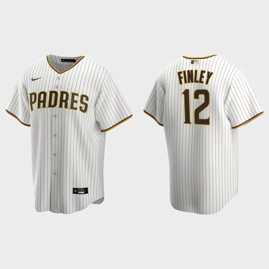 Men’s San Diego Padres Steve Finley White Brown Replica Retired Player Jersey