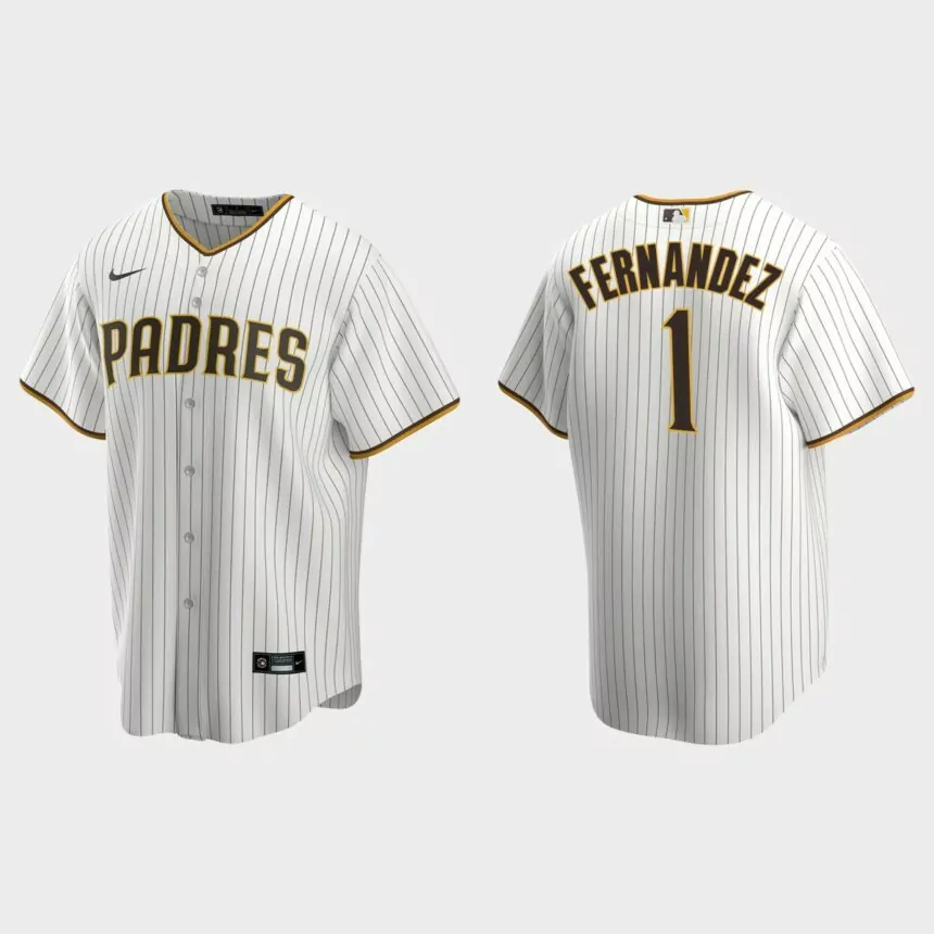 Men’s San Diego Padres Tony Fernandez White Brown Replica Retired Player Jersey