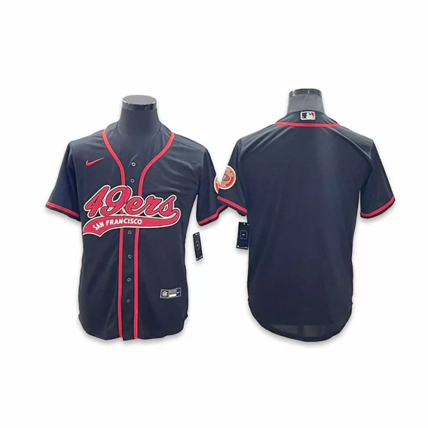 Men’s San Francisco 49ers Blank Co-Branded Special Black Baseball Jersey