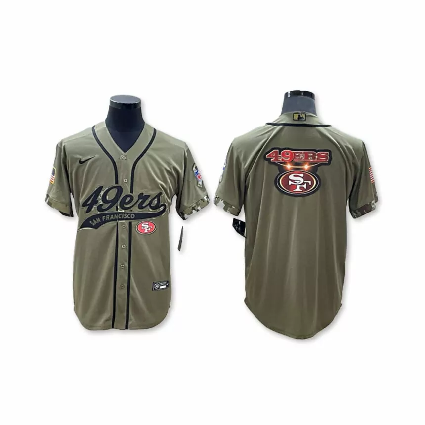 Men’s San Francisco 49ers Tribute Joint Name Special Baseball Jersey