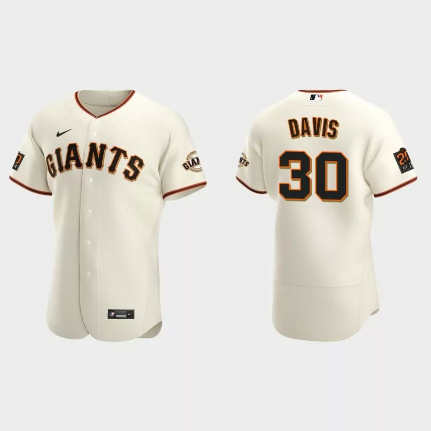 Men’s San Francisco Giants Chili Davis Cream Authentic Retired Player Jersey