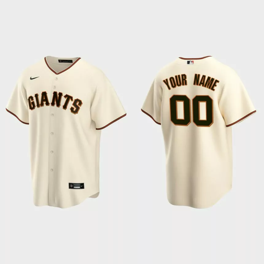 Men’s San Francisco Giants Cream Replica Home Custom Jersey