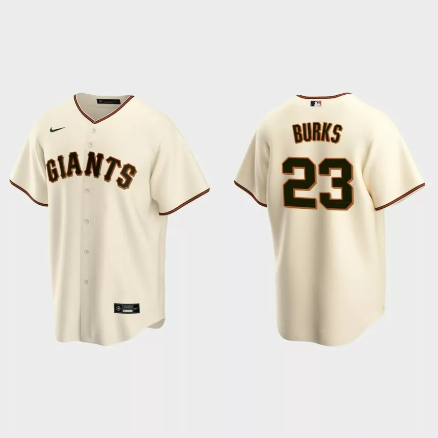 Men’s San Francisco Giants Ellis Burks Cream Replica Retired Player Jersey